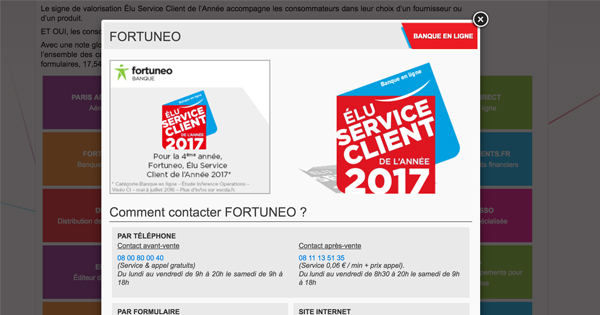 Fortuneo, la banque en ligne, médaille d’or du service client 2017