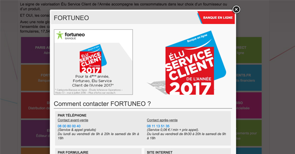 Fortuneo Service Client 2017