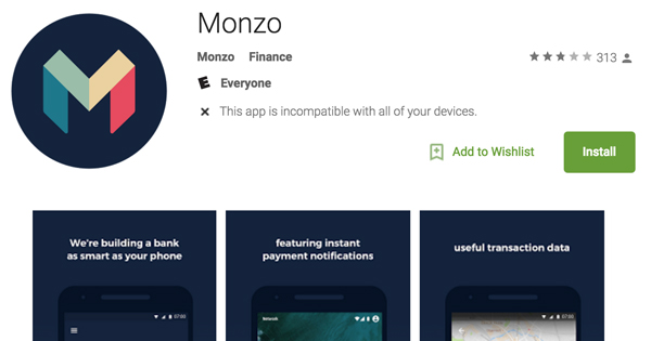 Une version mobile Android pour la néobanque Monzo